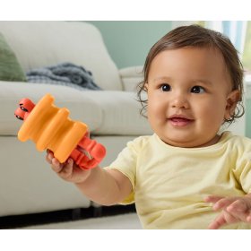 Fisher Price - Сензорна играчка и дрънкалка 2 в 1, червен рак