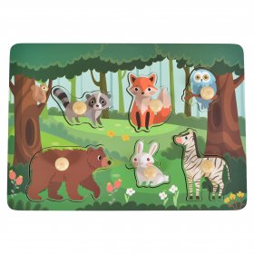 Moni toys - Дървен пъзел Wild animals 3006