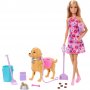 Игрален комплект Mattel Barbie Malibu кукла с куче и аксесоари, JJB46
