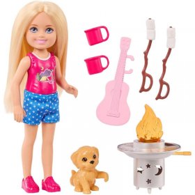 Игрален комплект Mattel Barbie Къмпинг, кукла Chelsea и аксесоари, JJV61