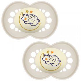 Залъгалка MAM Original Pure Night Soother 6 м+, със стерилизираща кутия, 2 бр.