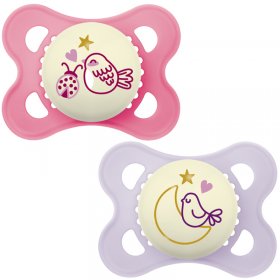 Залъгалка MAM Original Pure Night Soother 2-6m, със стерилизираща кутия, 2бр.