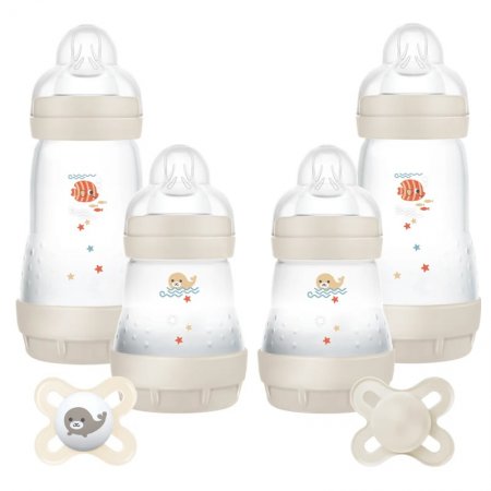 Комплект шишета MAM Easy Start Anti-Colic и залъгалки Start Original 0-2 м. Feed & Soothe