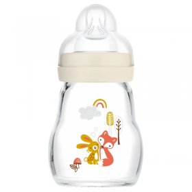Стъклено шише MAM Feel Good 170 ml Екрю