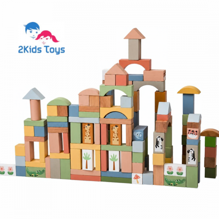 2Kids Toys Дървени блокчета за игра, 120 броя
