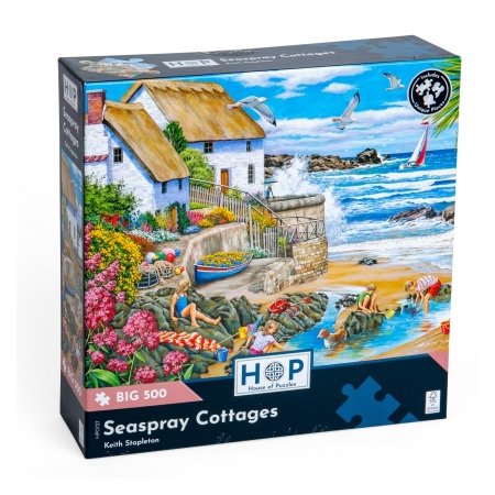 Пъзел с едри части 500- Крайморски къщички - The House of Puzzles