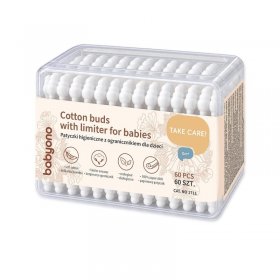 Клечки за уши Babyono Take care, с ограничител, 60 бр., 1711