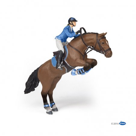 Papo - Фигурка Jumping horse with riding girl 51560