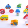 Tooky Toy - Дървени фигури за нанизване Превозни средства TKB512-BY