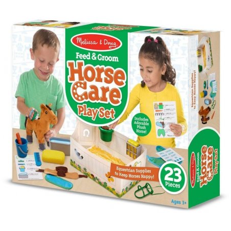 Melissa and Doug - Комплект за грижа на коне - Нахрани и среши