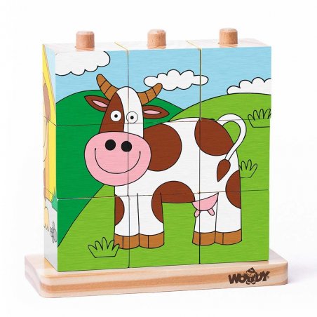 Woody - Дървени кубчета - низанки, Животните от фермата