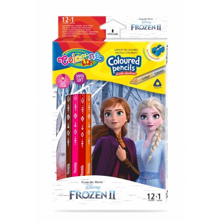 Colorino - Disney Frozen II Триъгълни цветни моливи 12 цвята + 1 (с острилка)