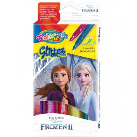 Colorino - Disney Frozen II Glitter маркери металик 6 цвята