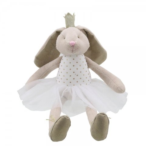 The Puppet Company - Парцалена кукла Зайче с пачка и корона, серия Танцьорите на Wilberry, 43 см.