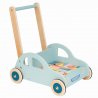 Lelin Toys - Дървена количка за прохождане с конструктор - Автомобил