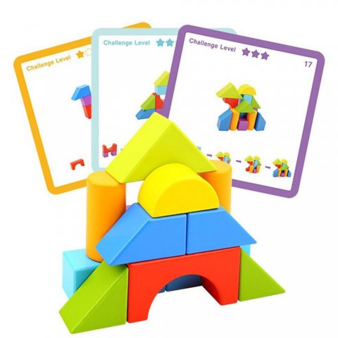 Tooky Toy - Дървена игра с геометрични фигури