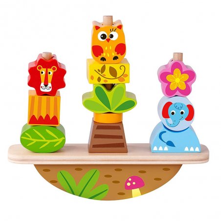Tooky Toy - Низанка, игра за баланс, фигури за нанизване, 3 в 1