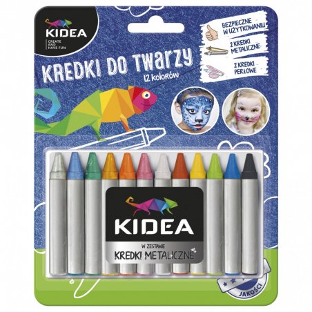 Kidea - Пастели за лице 12 цвята