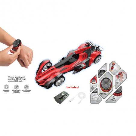 Ocie - Кола с Часовник Radio/C и Гласови Команди ROCKET E CAR Червена OTC0878486