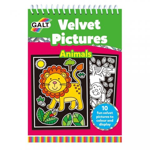 Galt Toys - Книжка за оцветяване с кадифе, Животни