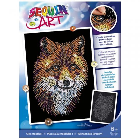 Sequin Art - Изкуство с пайети, синя серия, Червена лисица