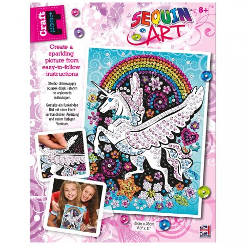 Sequin Art - Изкуство с пайети, CRAFT TEEN, Летящ еднорог