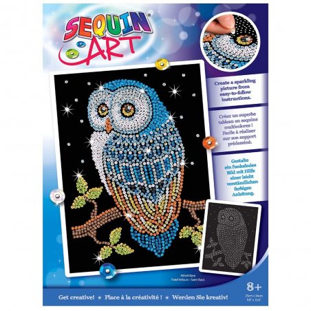 Sequin Art - Изкуство с пайети, синя серия, Сова