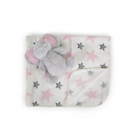 Cangaroo  -  Бебешко одеяло 90/75 cm с играчка Elephant pink