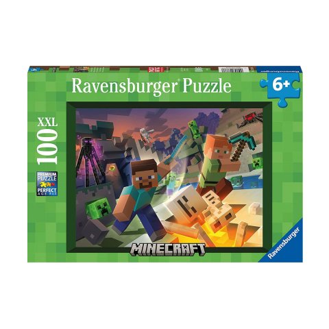 Пъзел Ravensburger 100 ел. XXL - Чудовища от Майнкрафт