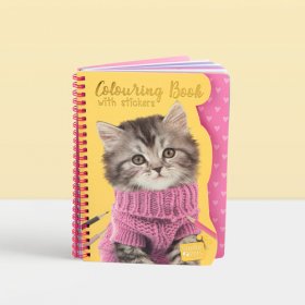 Studio Pets - А5 Книжка за оцветяване със стикери, Коте