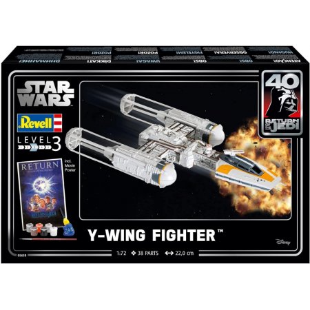 Комплект модел за сглобяване, Revell, Star Wars, Y-wing Fighter, 38 части