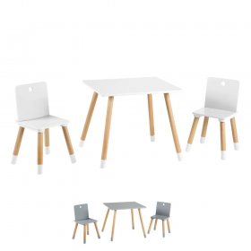 Детска маса със столчета Roba White/Grey