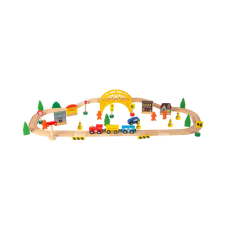 Дървена влакова композиция с мост 60ч. Wooden TL91021