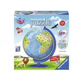 3D Пъзел Ravensburger 180 ел. - Глобус за деца