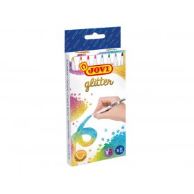 Флумастери Jovi Gliter + подарък, 8 цвята