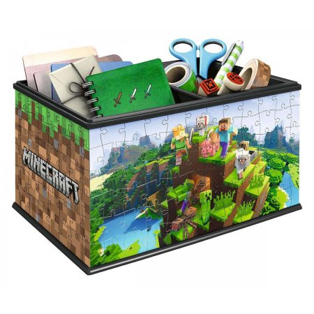3D Пъзел Ravensburger 216 ел. - Кутия за съхранение: Майнкрафт