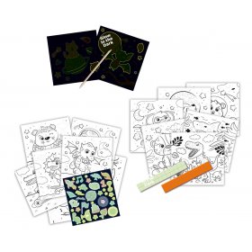 SES - Книжка за оцветяване, светеща в тъмното 3 в 1