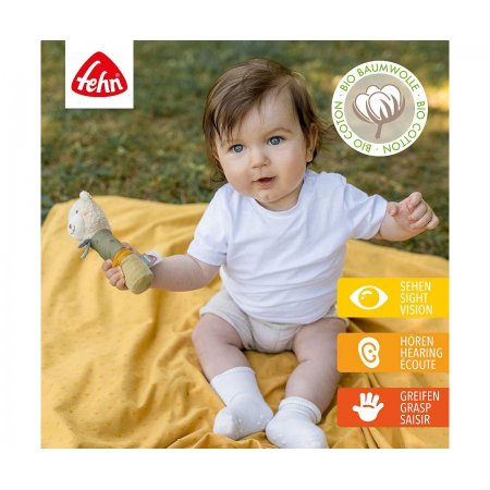 babyFEHN - Дрънкалка Мече FehnNATUR, 16 см