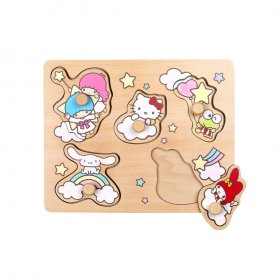 Hello Kitty - Дървен пъзел с дръжки Hello Kitty, 5 части