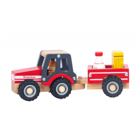 Wooden - Дървен Трактор с Ремарке TL203007